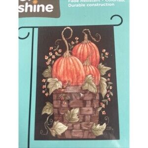 PUMPKIN TRIO 12.5" X 18" GARDEN FLAG RAIN OR SHINE SEASONAL FALL Halloween